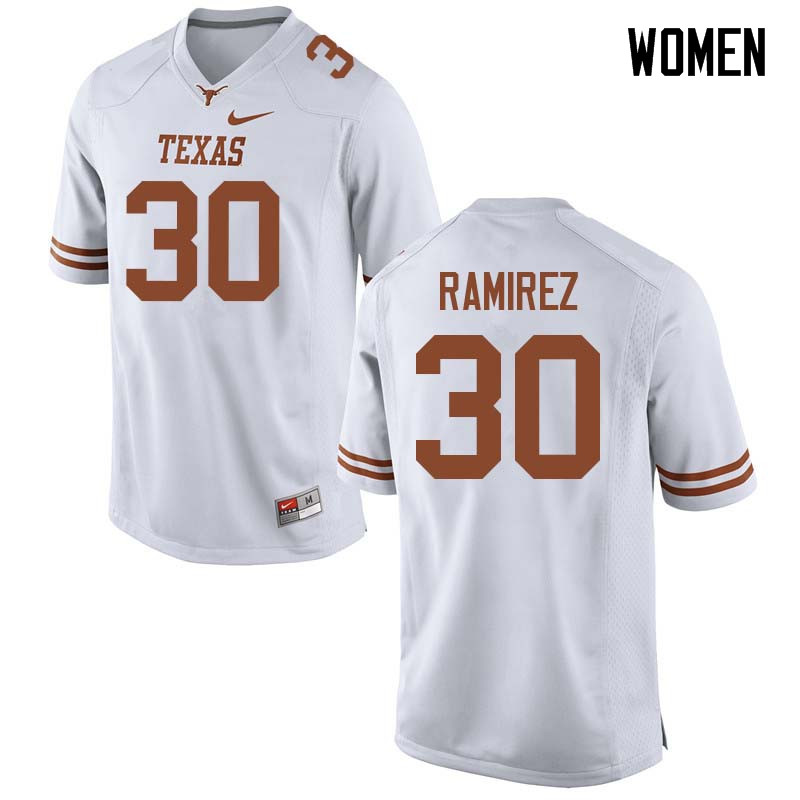 Women #30 Mason Ramirez Texas Longhorns College Football Jerseys Sale-White